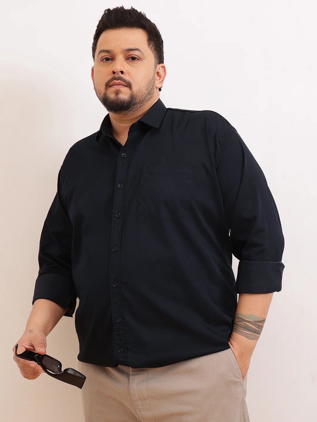 Satin Stretchable Premium Plus Size Shirt - Image 16