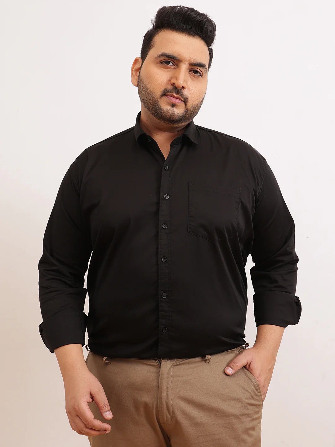 Satin Stretchable Premium Plus Size Shirt - Image 11