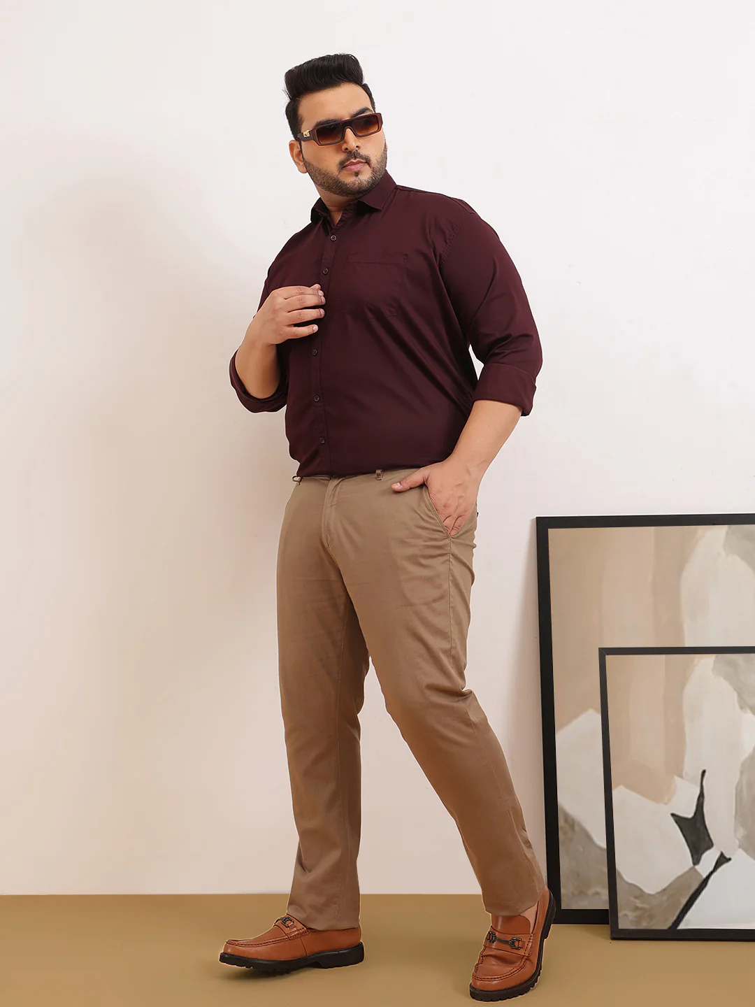 Satin Stretchable Premium Plus Size Shirt - Image 2