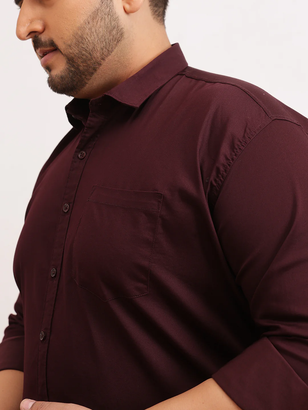 Satin Stretchable Premium Plus Size Shirt - Image 3