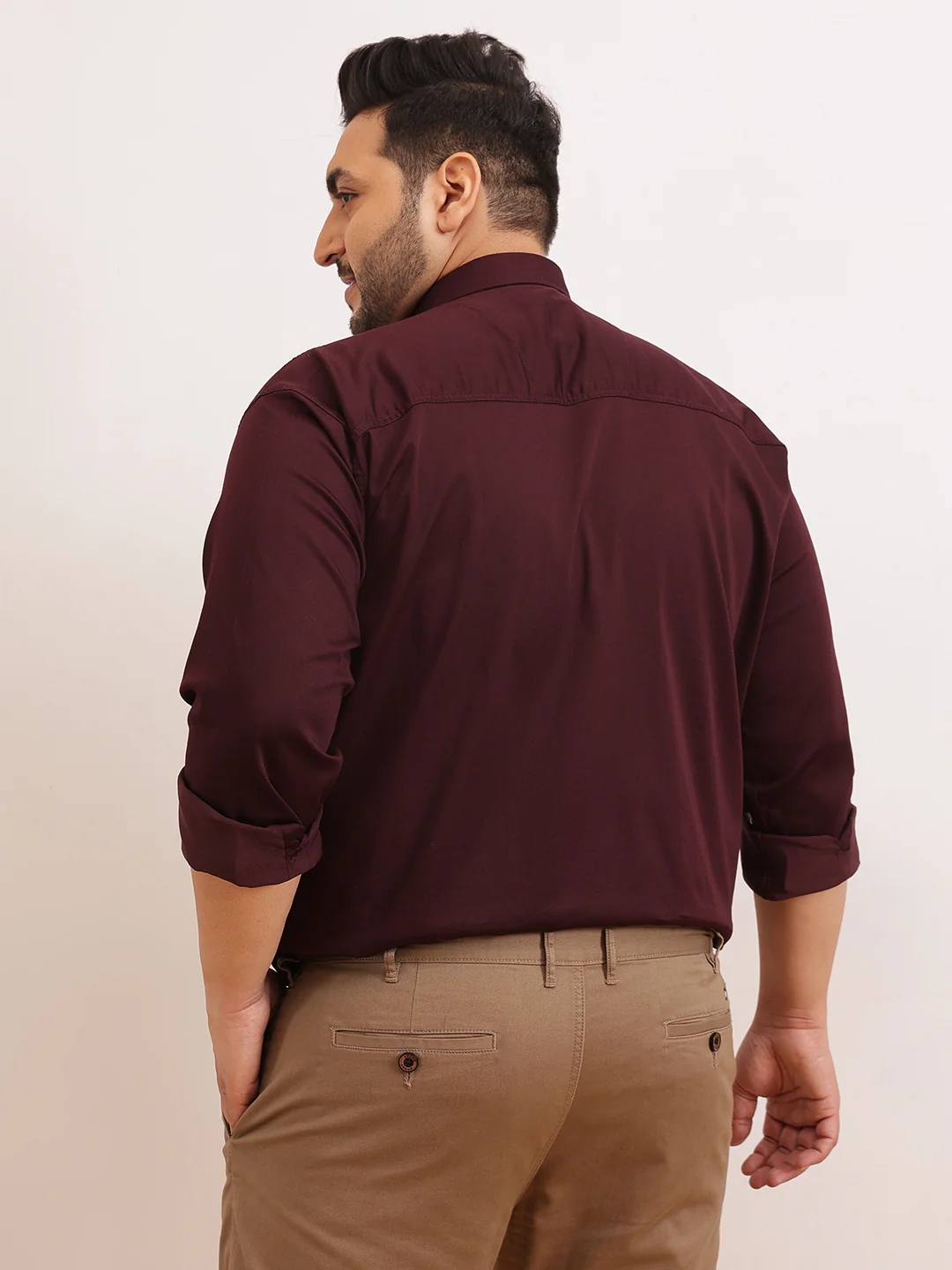 Satin Stretchable Premium Plus Size Shirt - Image 5