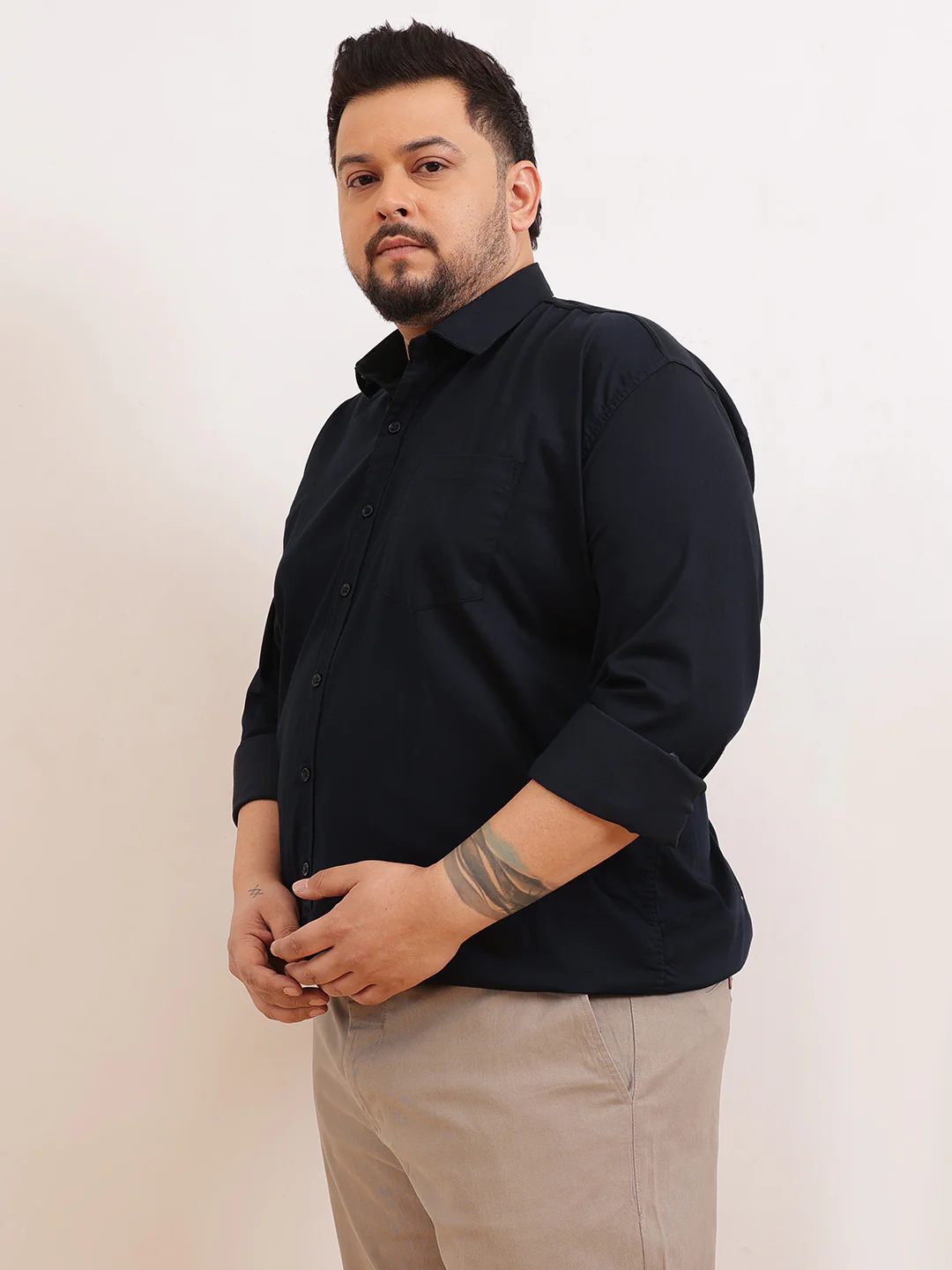 Satin Stretchable Premium Plus Size Shirt - Image 20