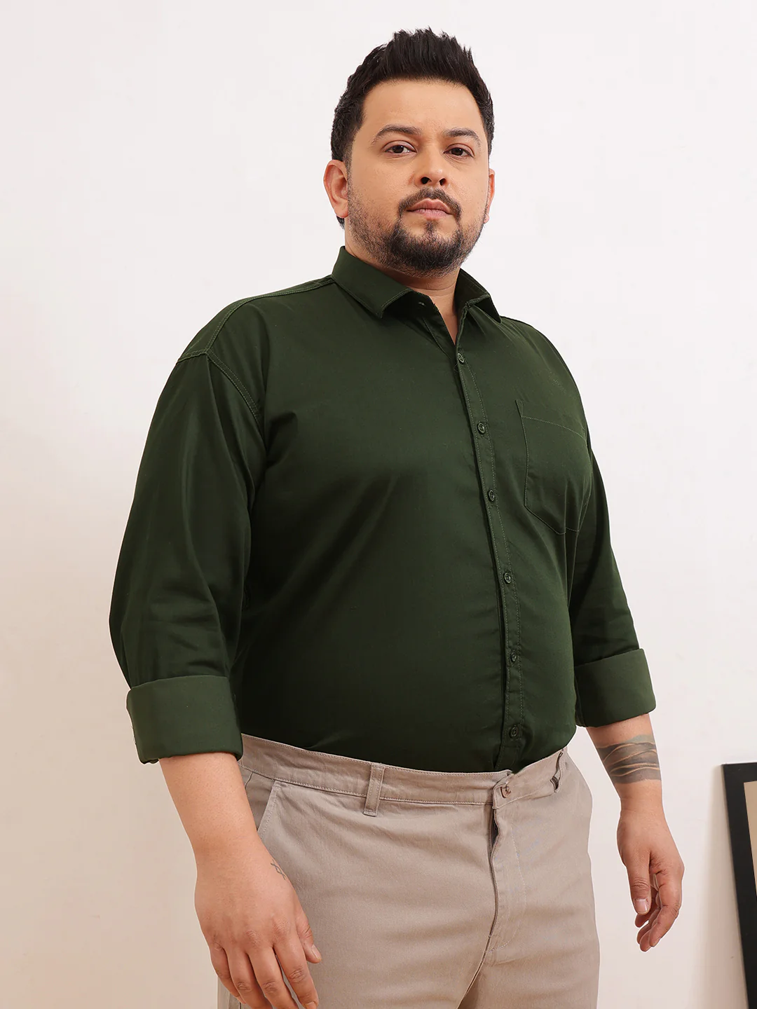 Satin Stretchable Premium Plus Size Shirt - Image 6