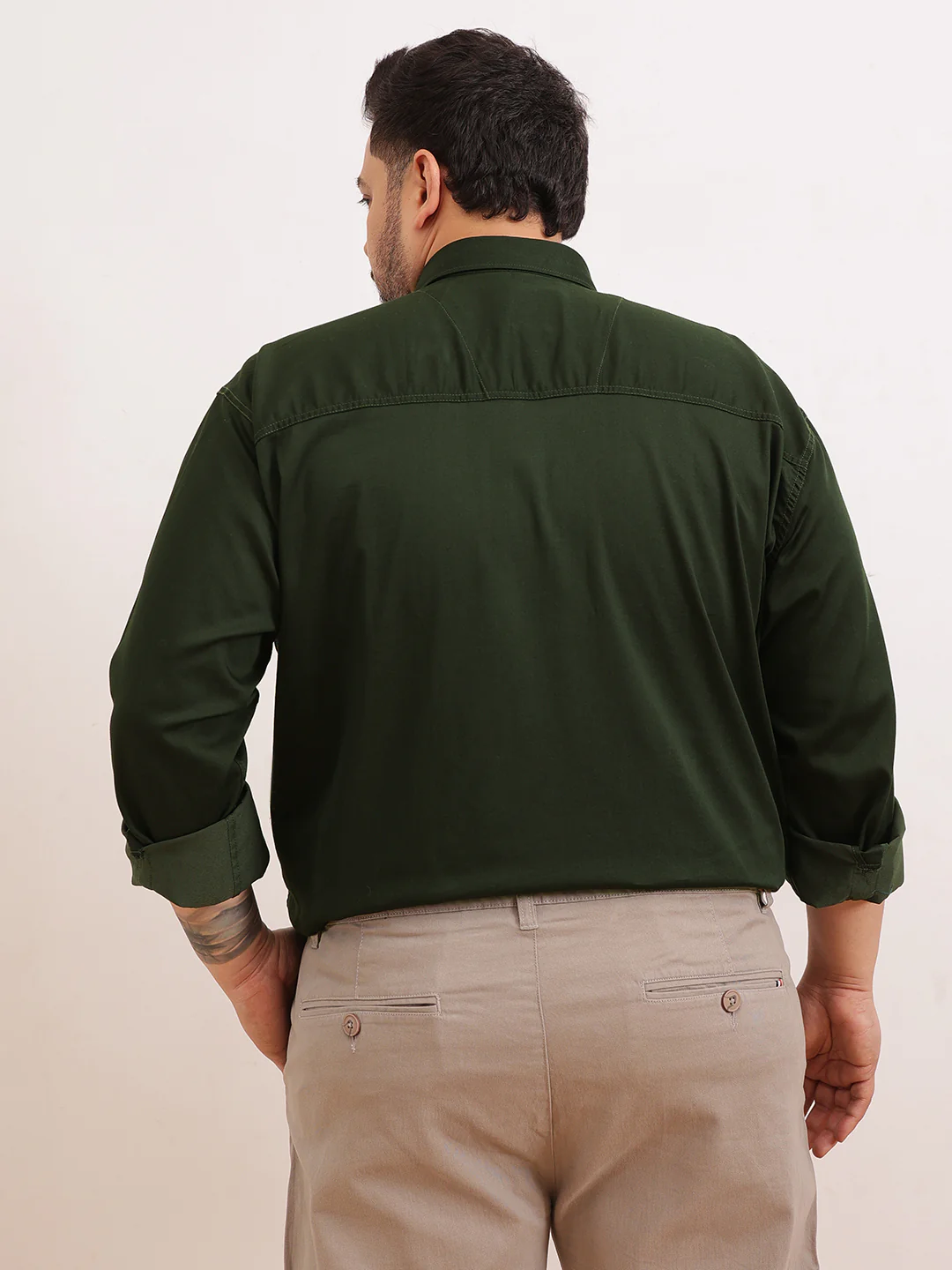 Satin Stretchable Premium Plus Size Shirt - Image 9