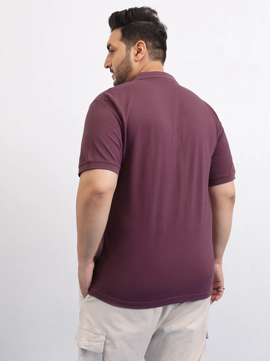 Solid Fine Cotton Plus size polo - Image 12