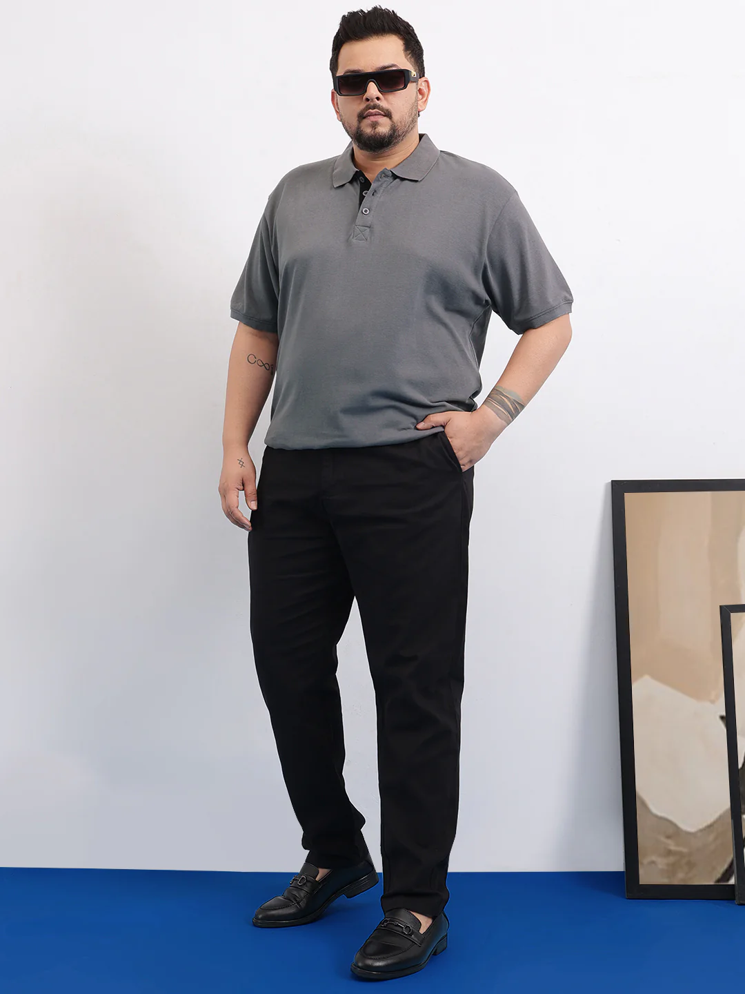 Solid Fine Cotton Plus size polo - Image 2