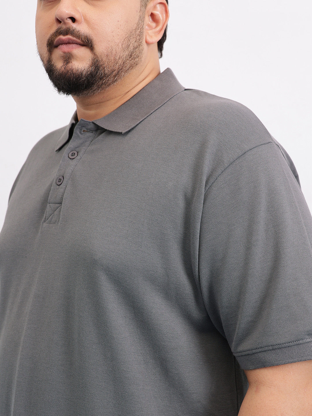 Solid Fine Cotton Plus size polo - Image 3
