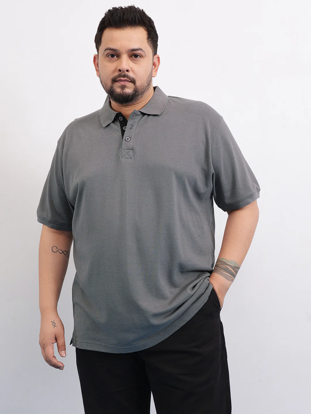 Solid Fine Cotton Plus size polo - Image 4