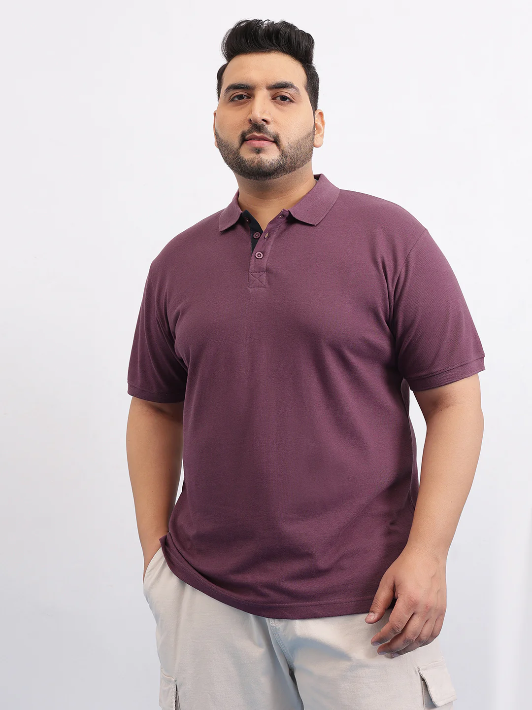 Solid Fine Cotton Plus size polo - Image 7