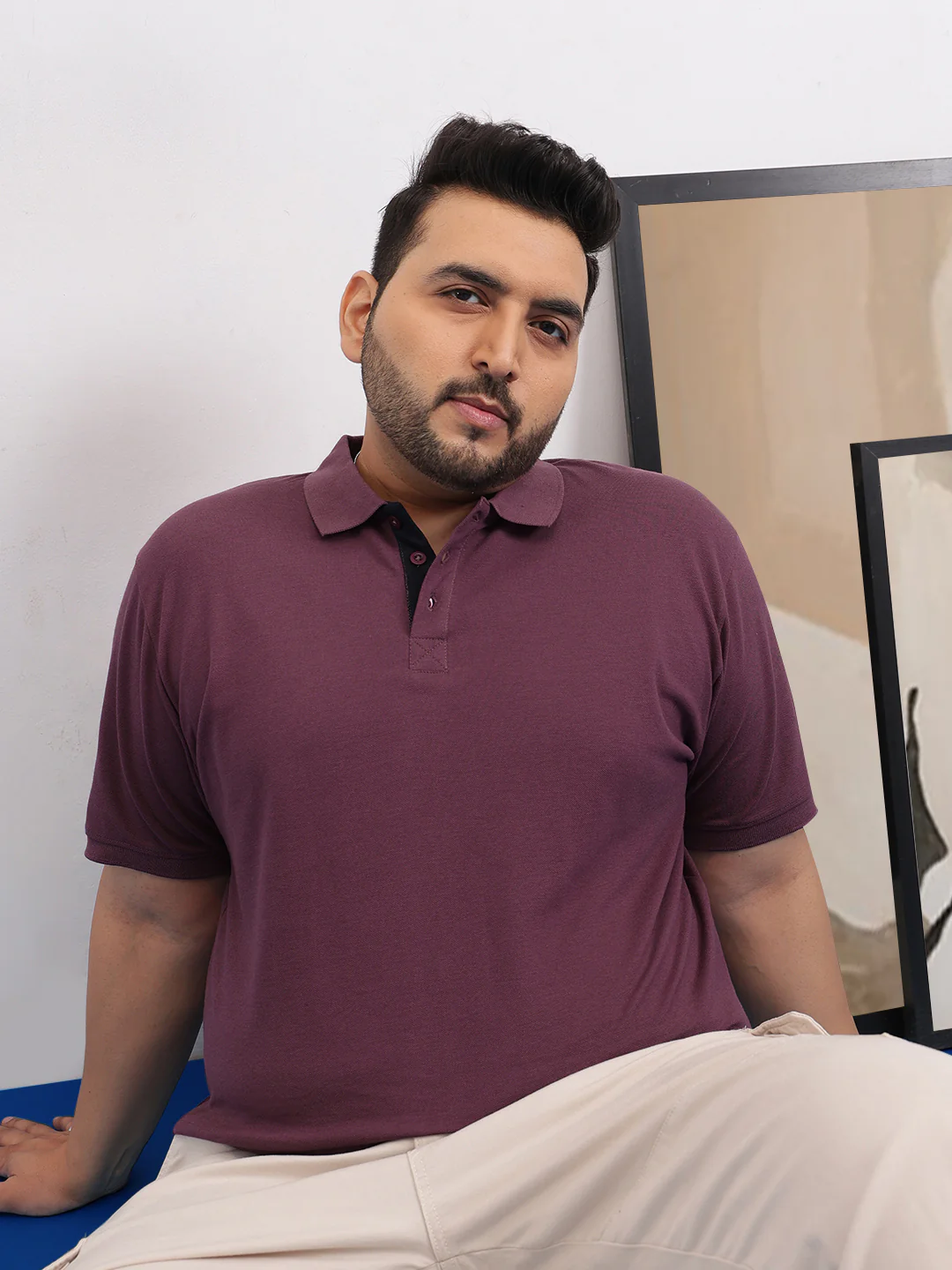 Solid Fine Cotton Plus size polo - Image 8