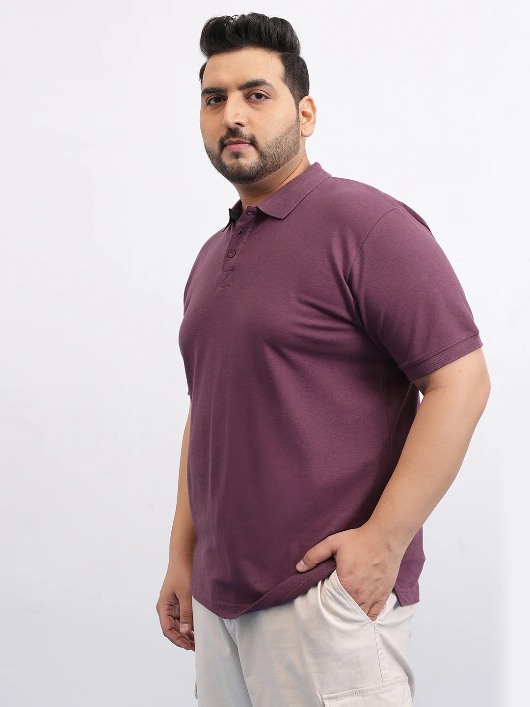 Solid Fine Cotton Plus size polo - Image 9