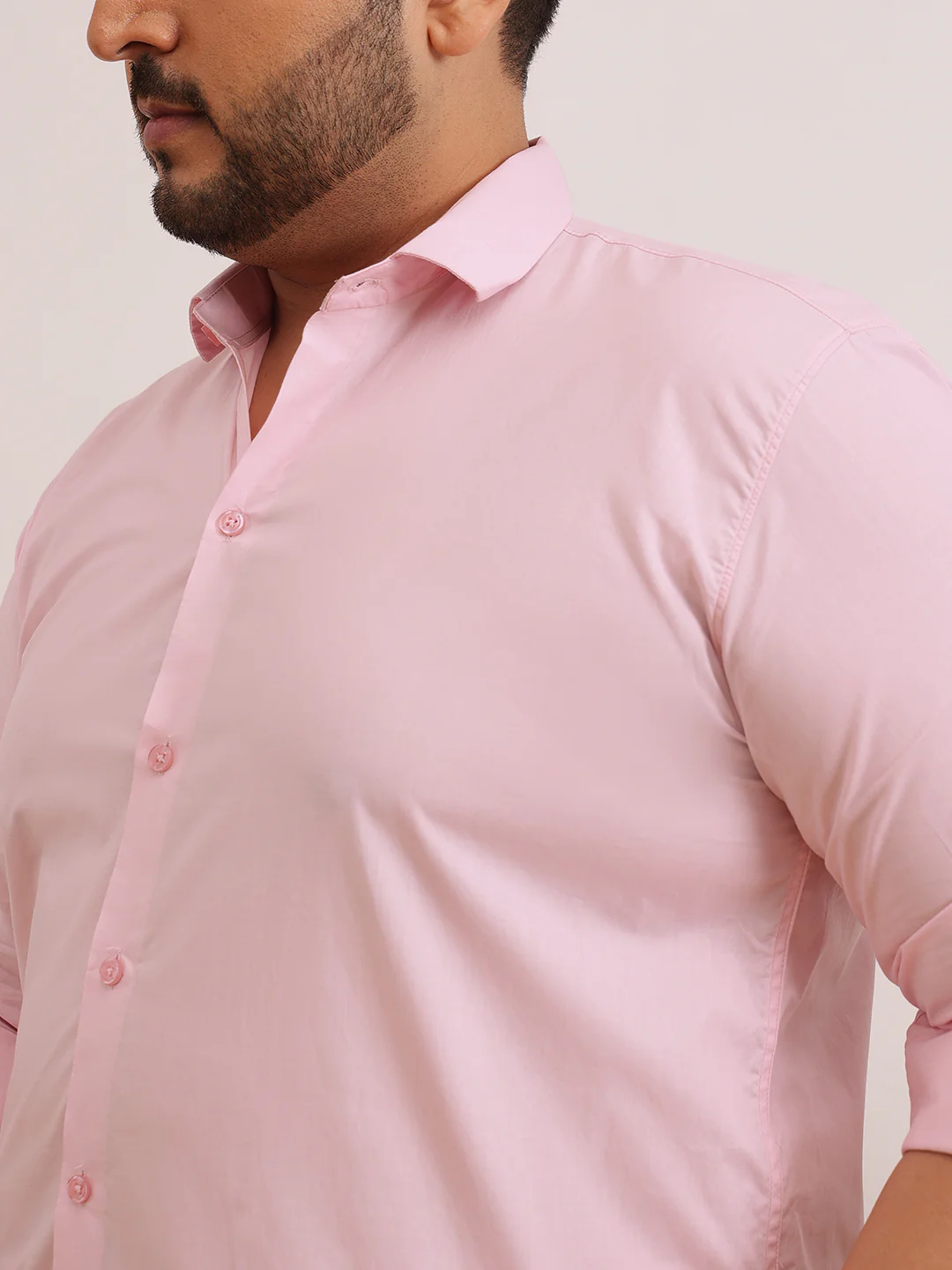 Solid Cotton Plus Size Shirt - Image 16
