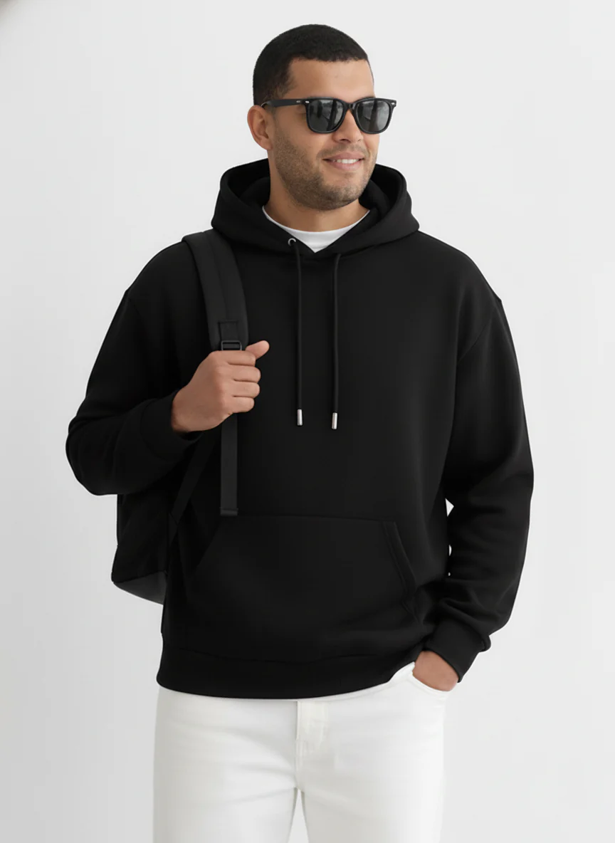 Solid Plus Size Hoodie - Image 4