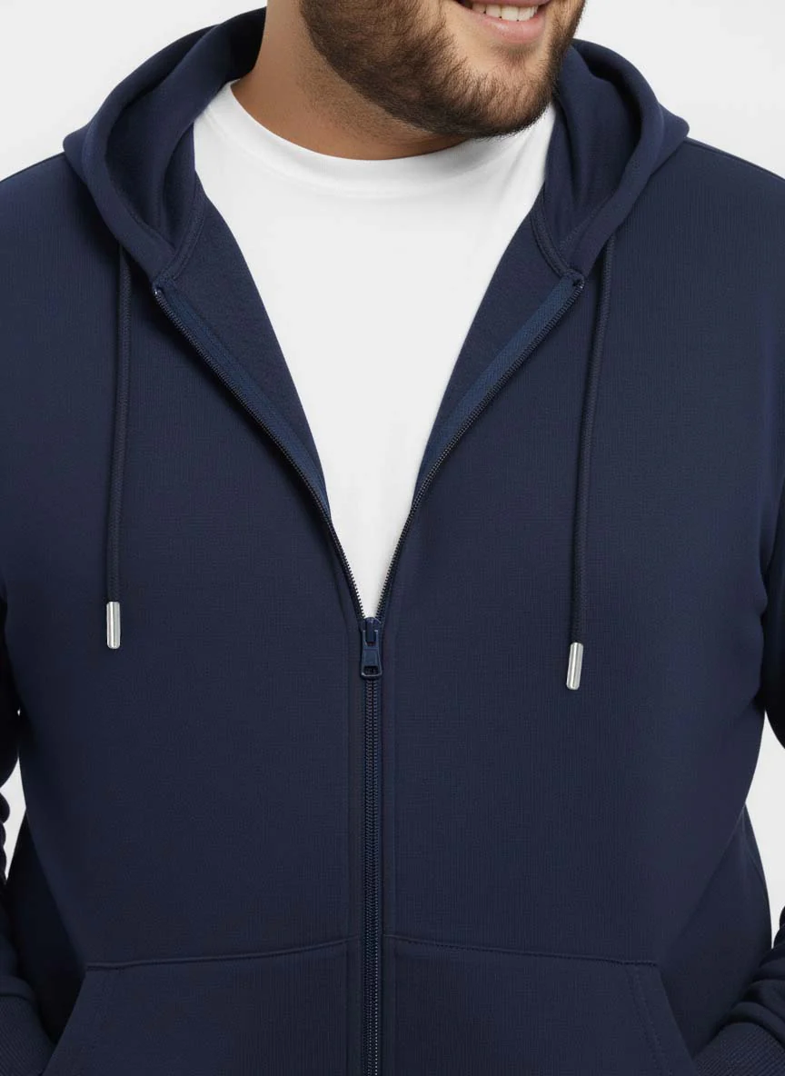 Solid Zipper Hoodie Plus Size - Image 9