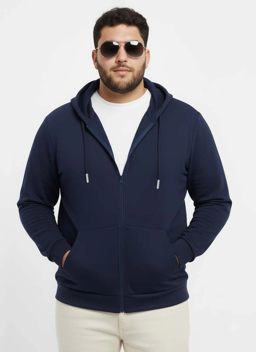 Solid Zipper Hoodie Plus Size - Image 10