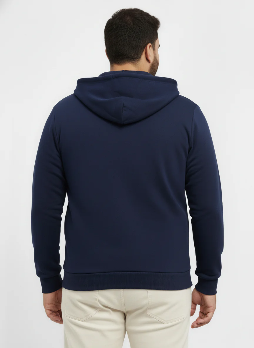 Solid Zipper Hoodie Plus Size - Image 11