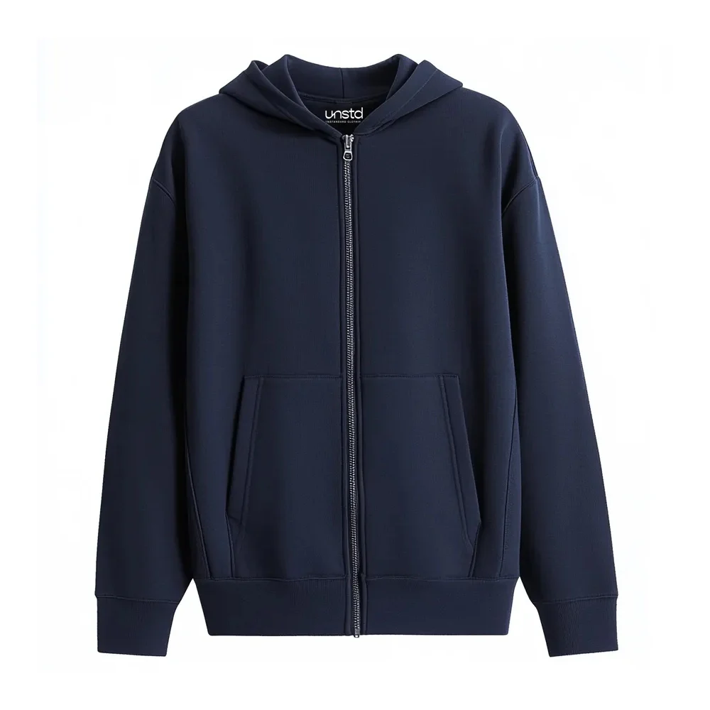 Solid Zipper Hoodie Plus Size - Image 6