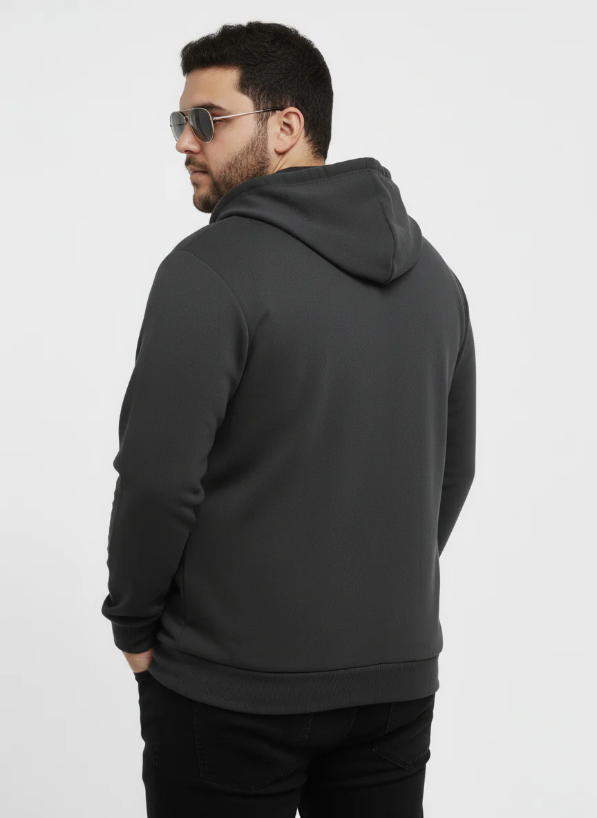 Solid Zipper Hoodie Plus Size - Image 20