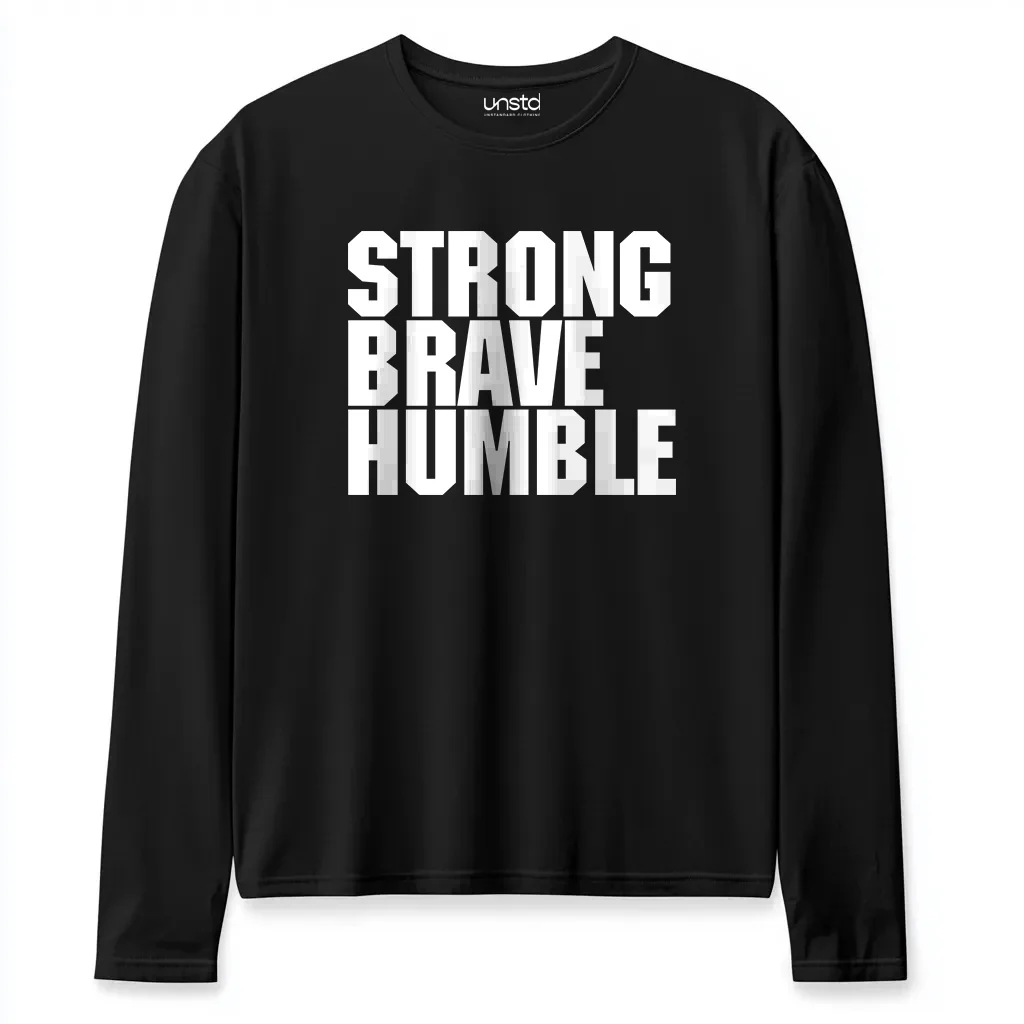 Strong Brave Humble Plus Size Full Sleeve T-shirt - Image 4