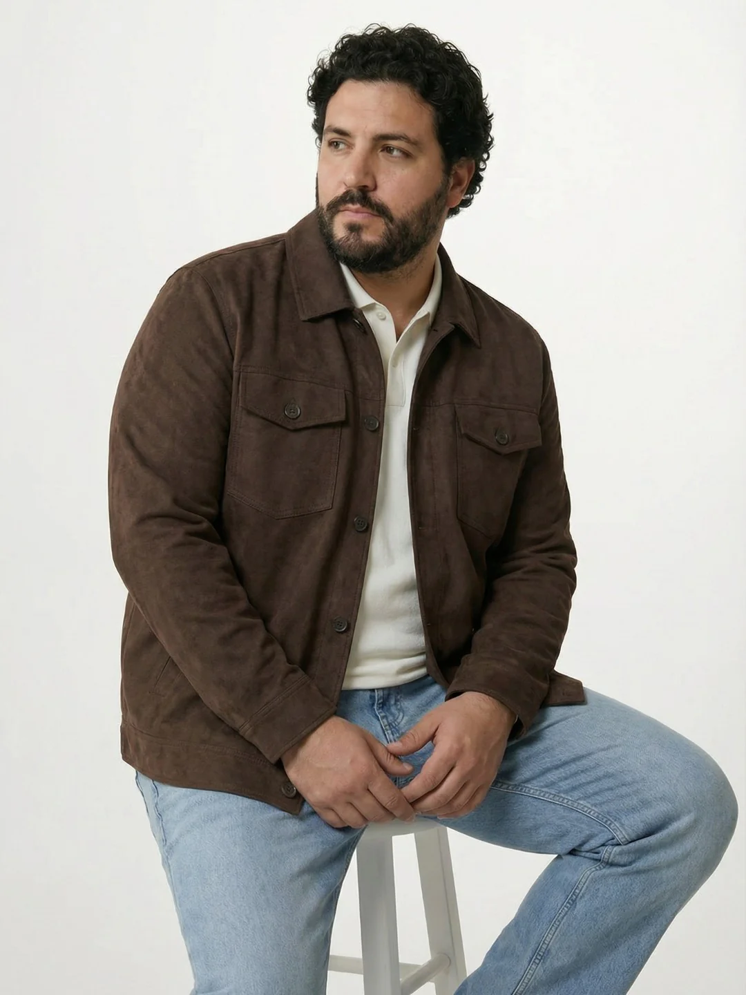 Plus Size Suede Jacket - Image 4
