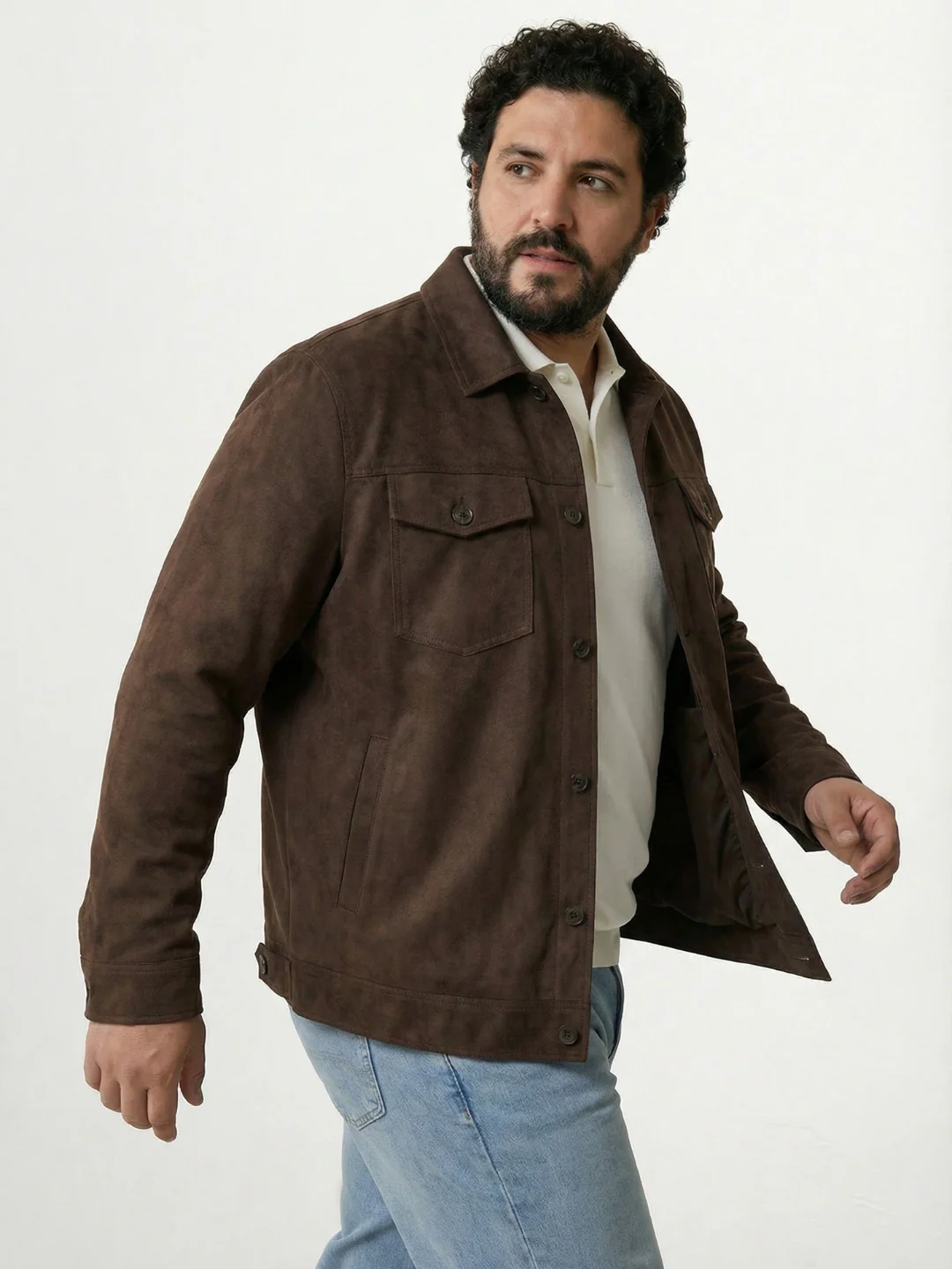 Plus Size Suede Jacket - Image 5