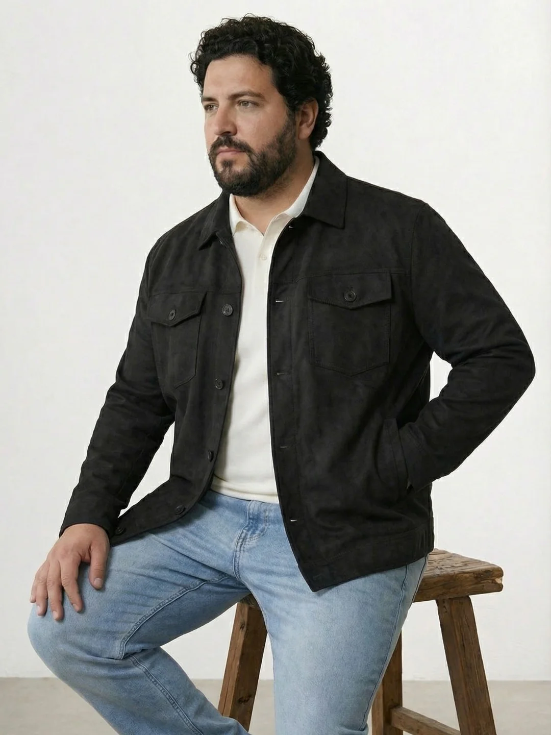 Plus Size Suede Jacket - Image 14