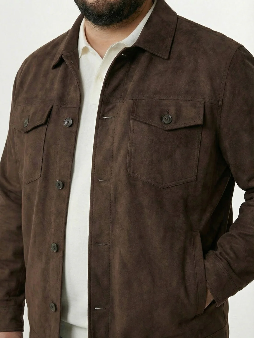 Plus Size Suede Jacket - Image 3