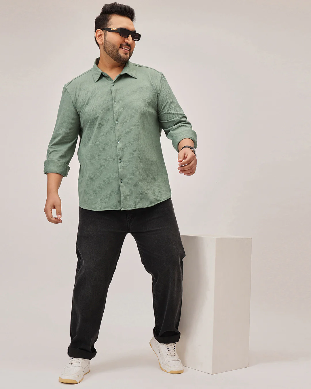 Textured Plus Size Shirt - Image 8