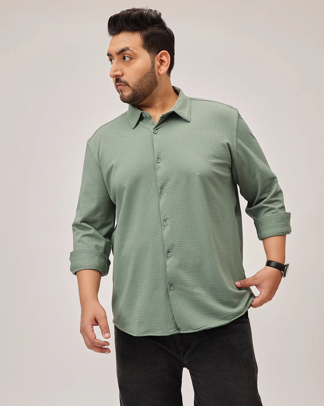 Textured Plus Size Shirt - Image 10