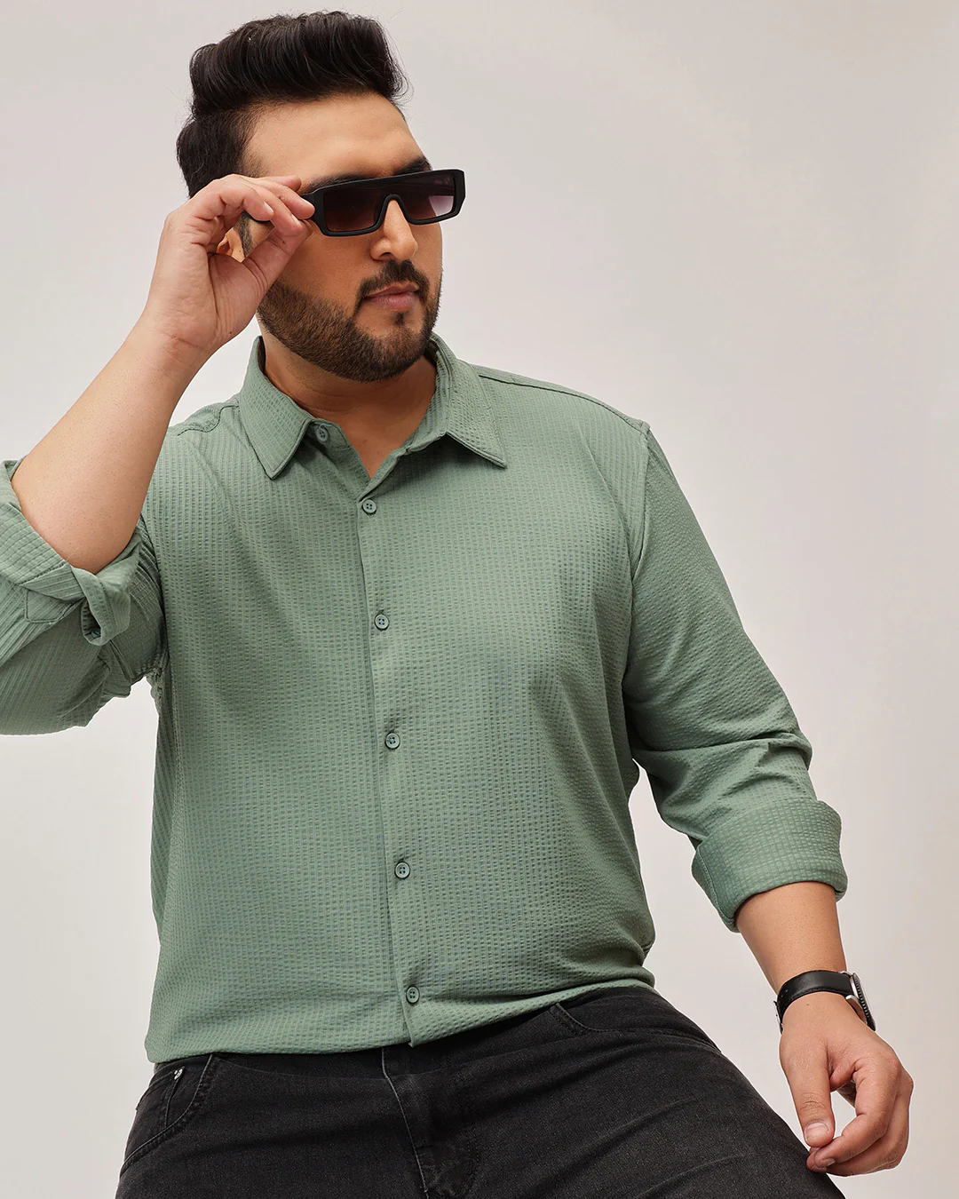 Textured Plus Size Shirt - Image 11