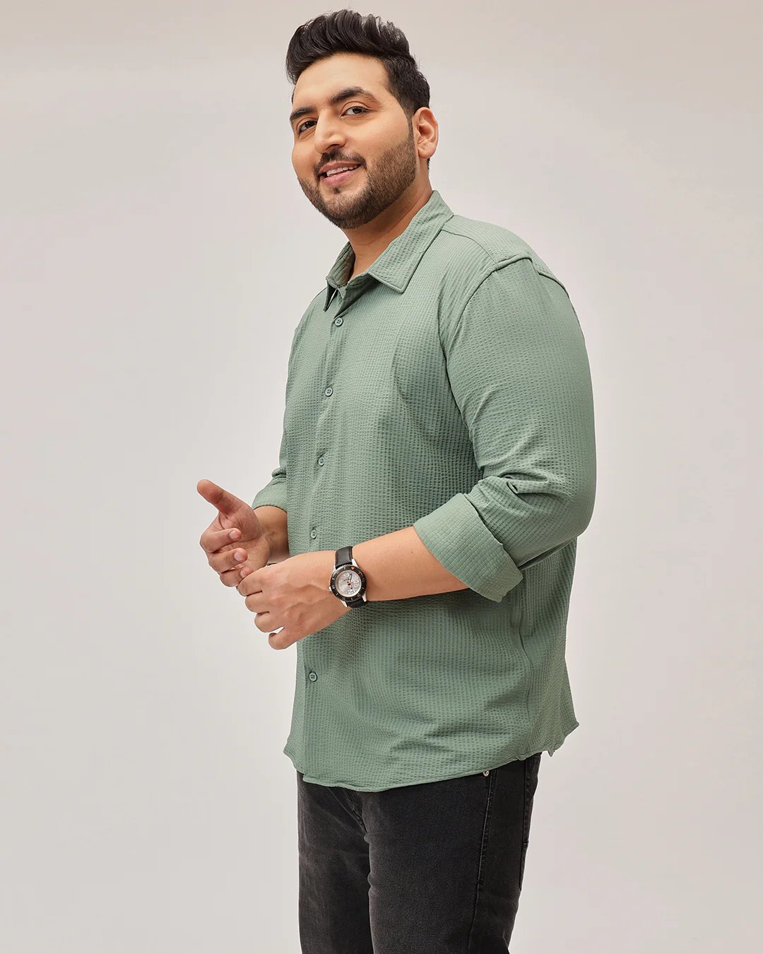 Textured Plus Size Shirt - Image 13