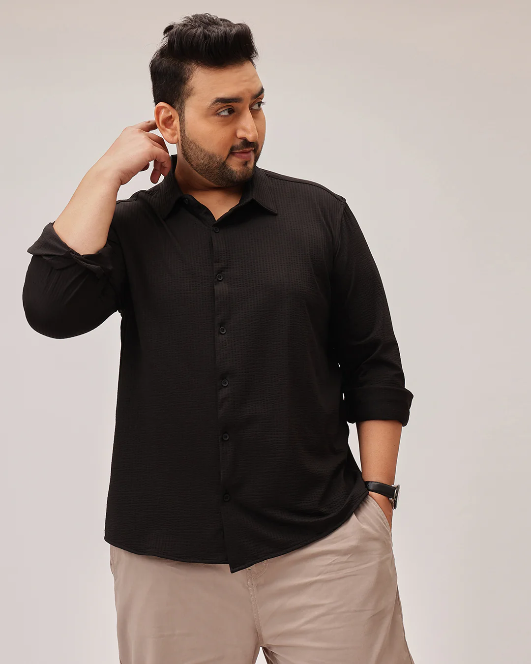 Textured Plus Size Shirt - Image 37