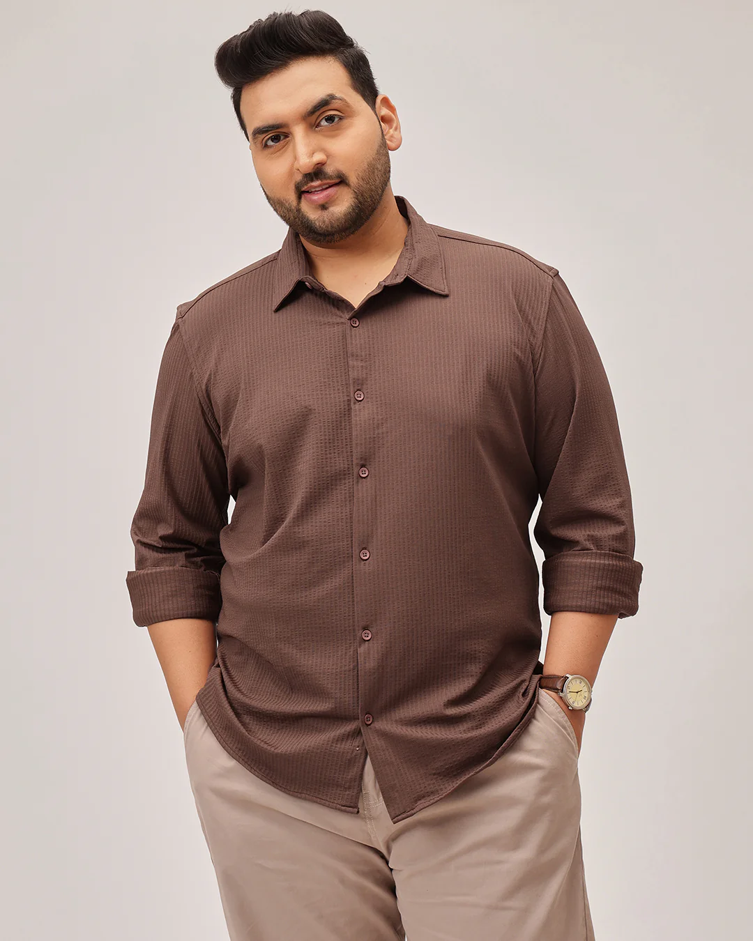 Textured Plus Size Shirt - Image 40