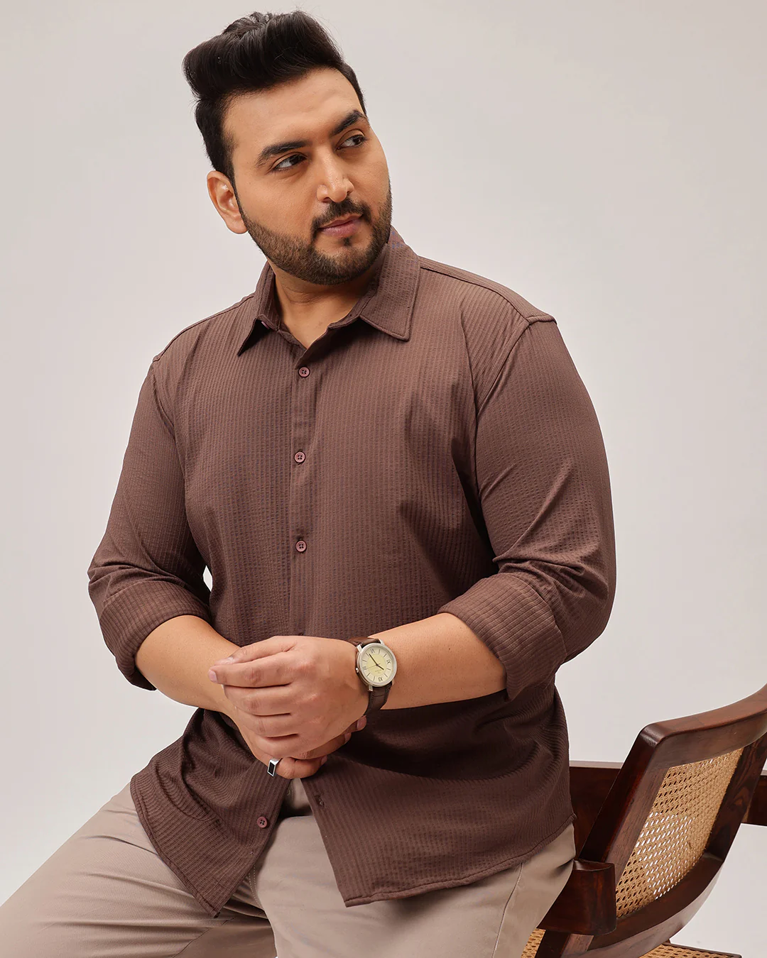 Textured Plus Size Shirt - Image 44