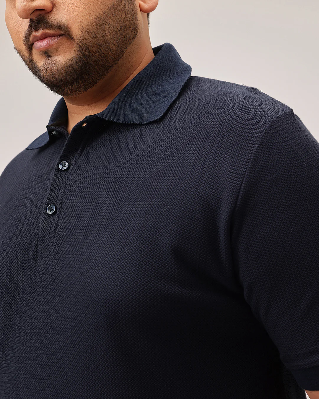 Wave Knit Textured  Plus Size Polo - Image 12