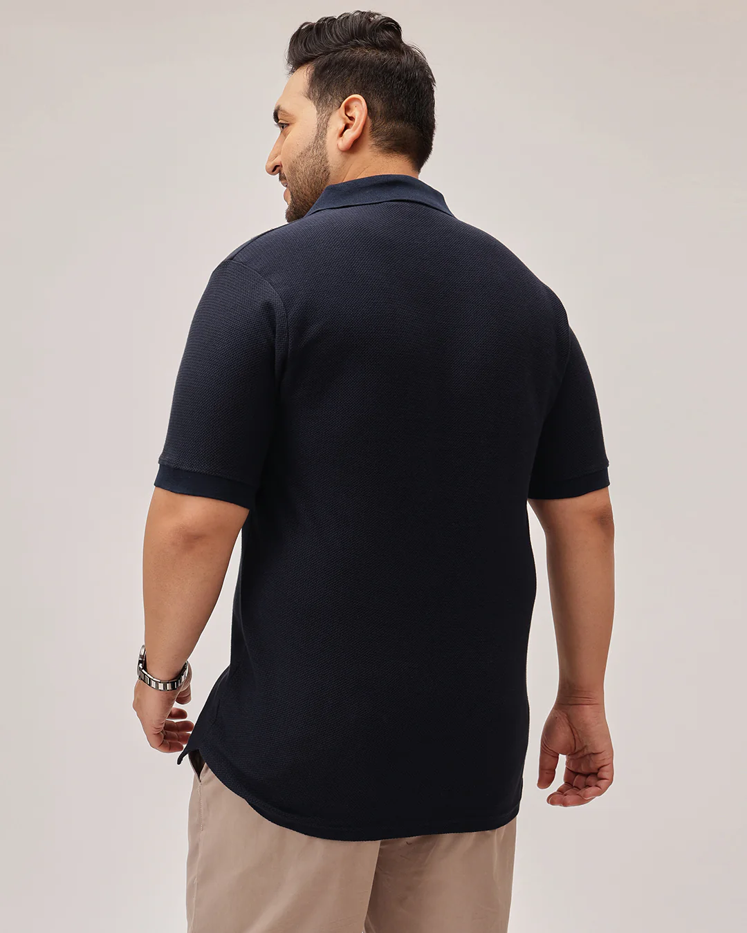 Wave Knit Textured  Plus Size Polo - Image 15