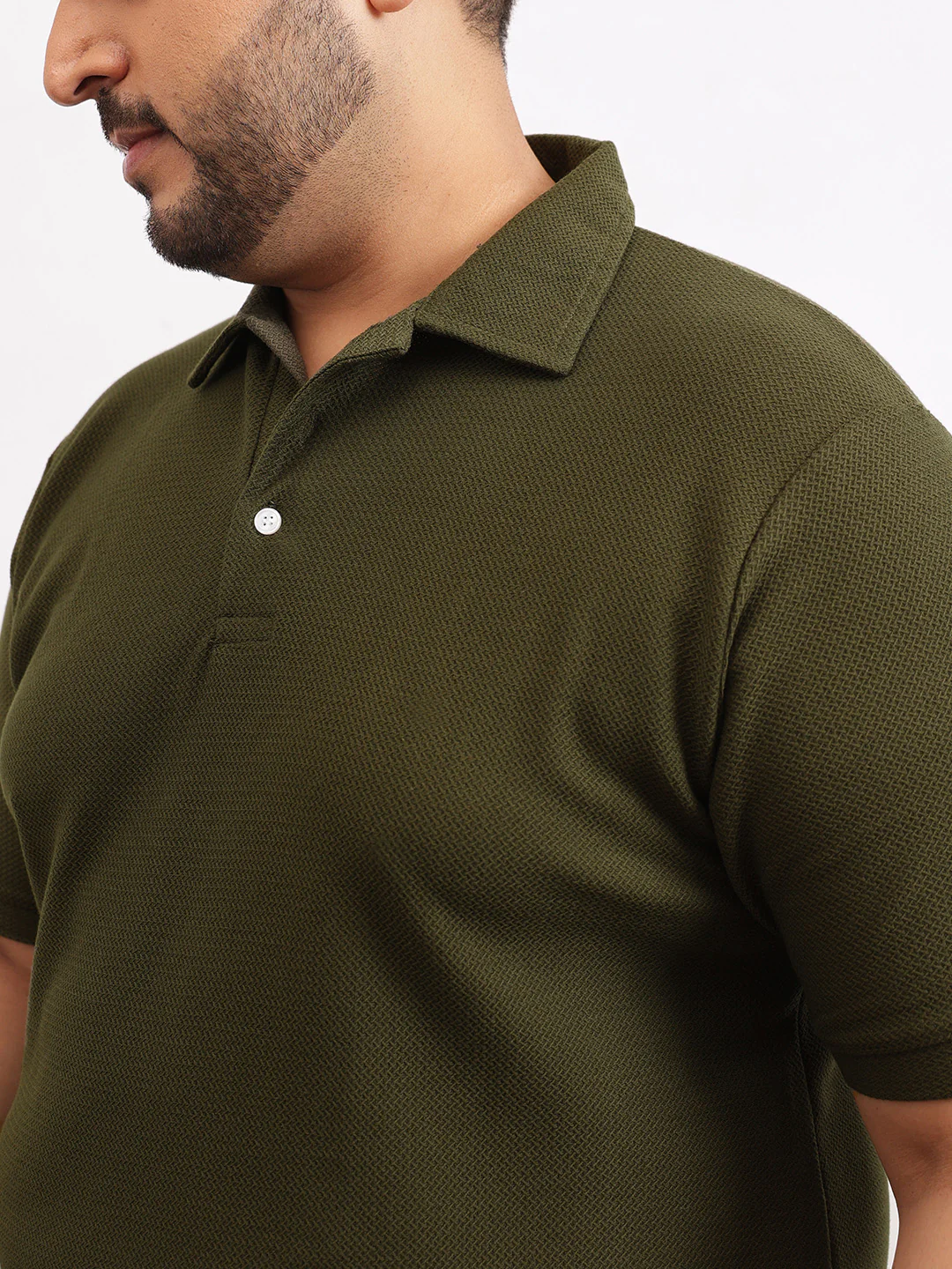 Wave Knit Textured  Plus Size Polo - Image 17