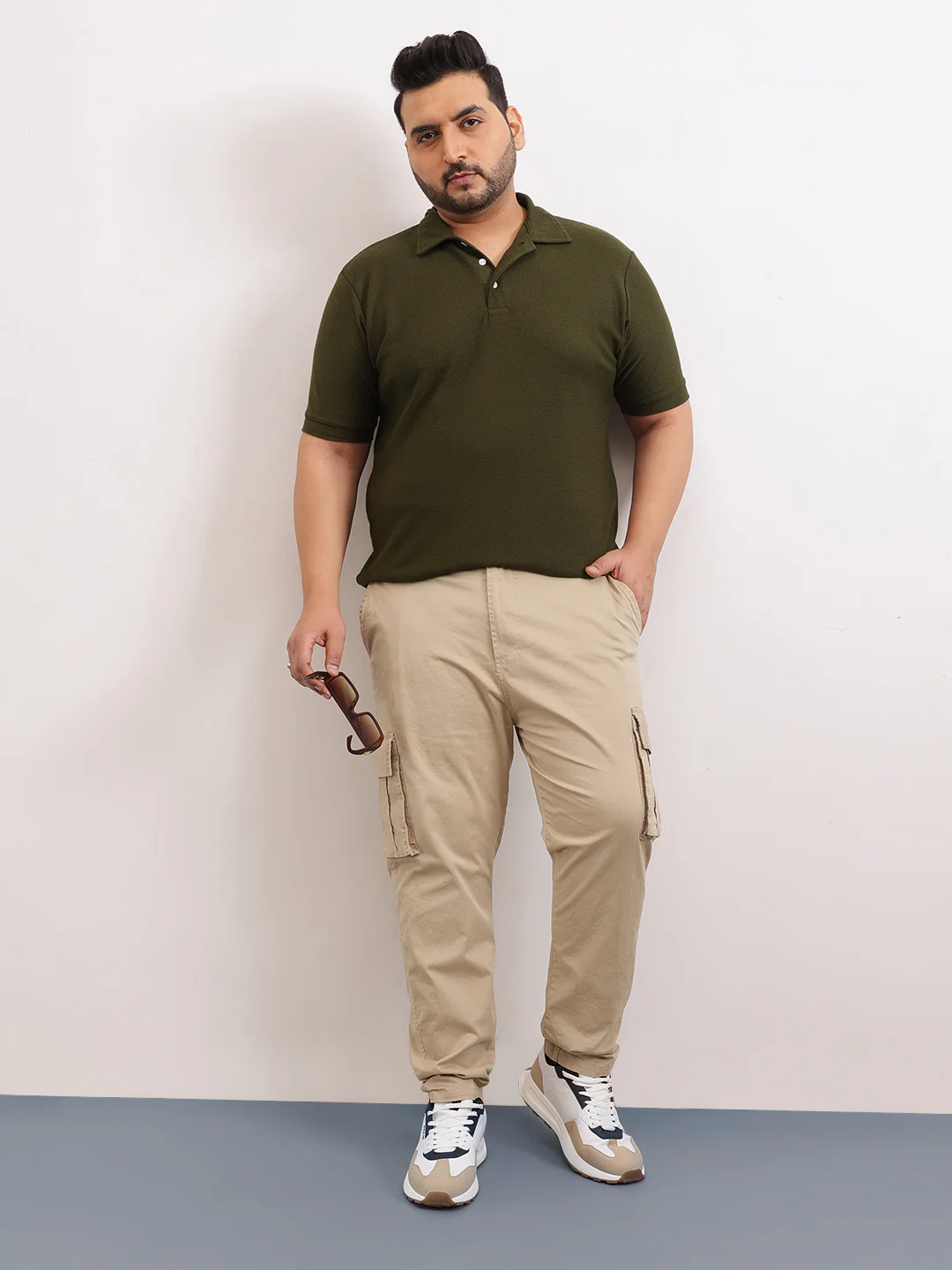 Wave Knit Textured  Plus Size Polo - Image 18