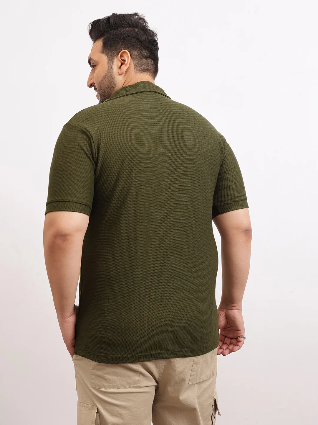 Wave Knit Textured  Plus Size Polo - Image 20