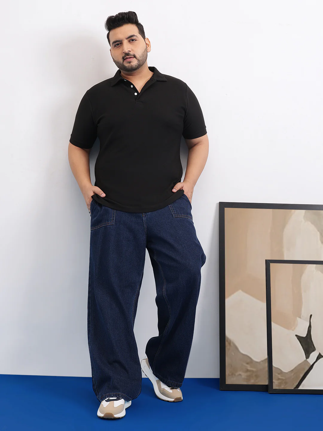 Wave Knit Textured  Plus Size Polo - Image 6
