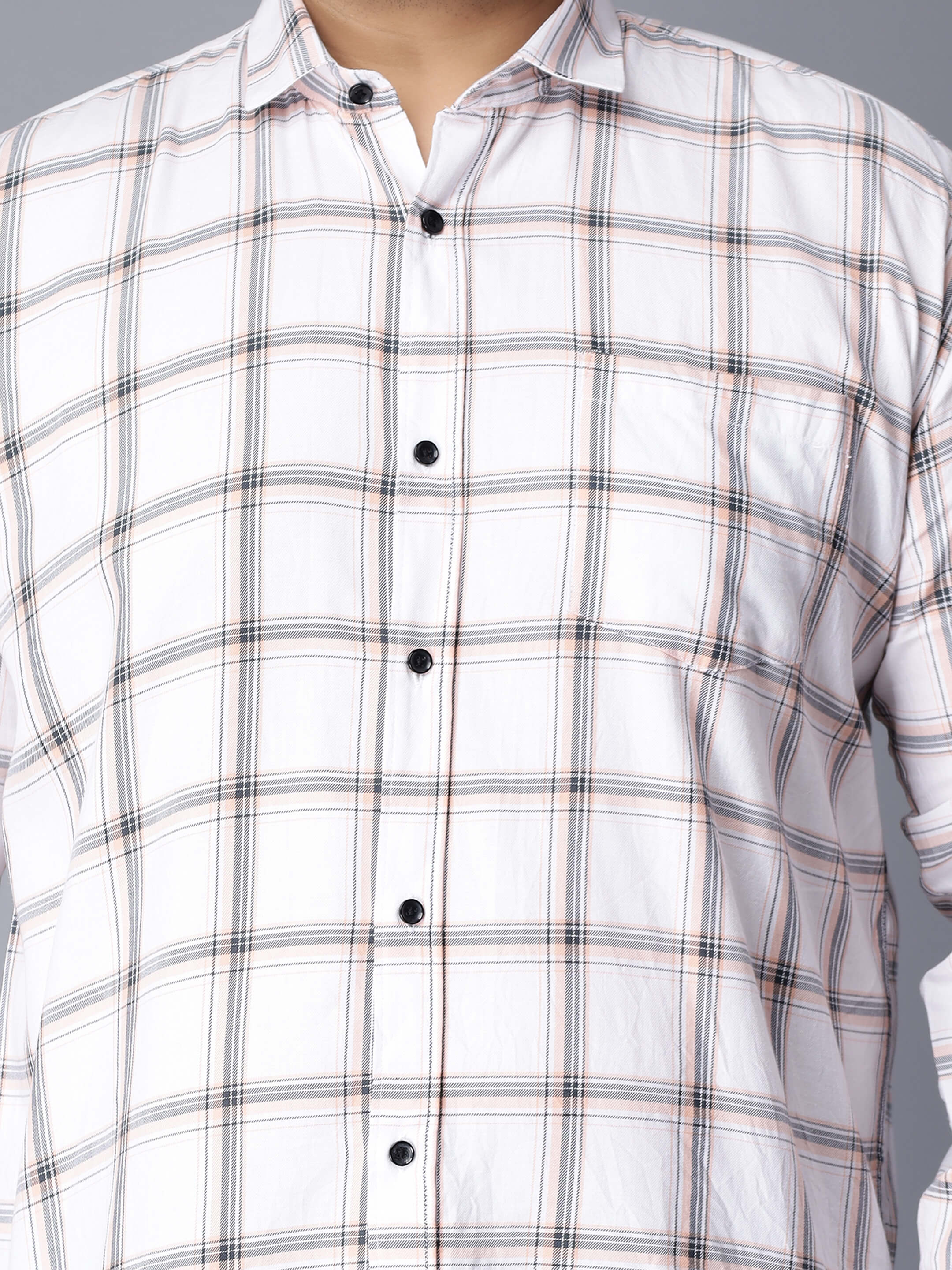 White Checkered Plus Size Shirt - Image 3