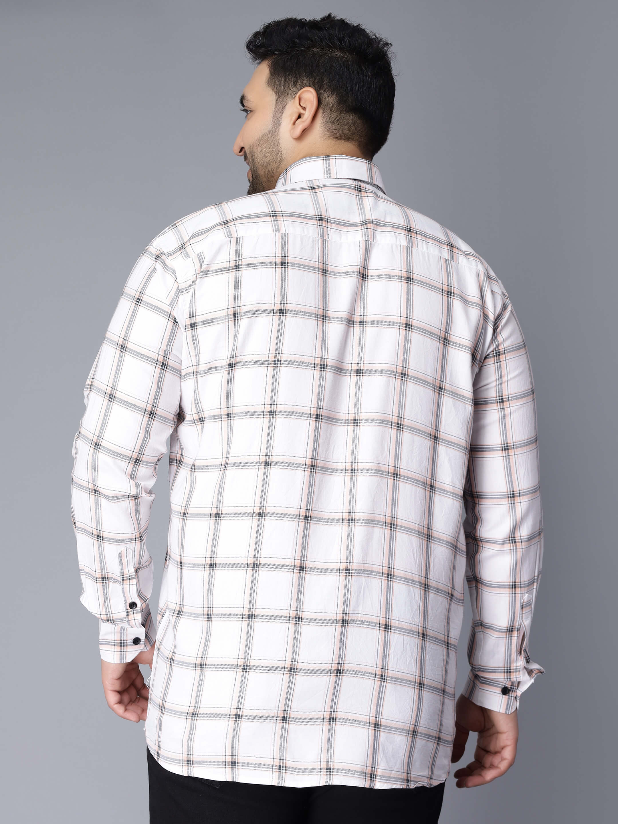 White Checkered Plus Size Shirt - Image 5