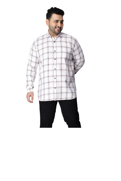 White Checkered Plus Size Shirt - Image 7