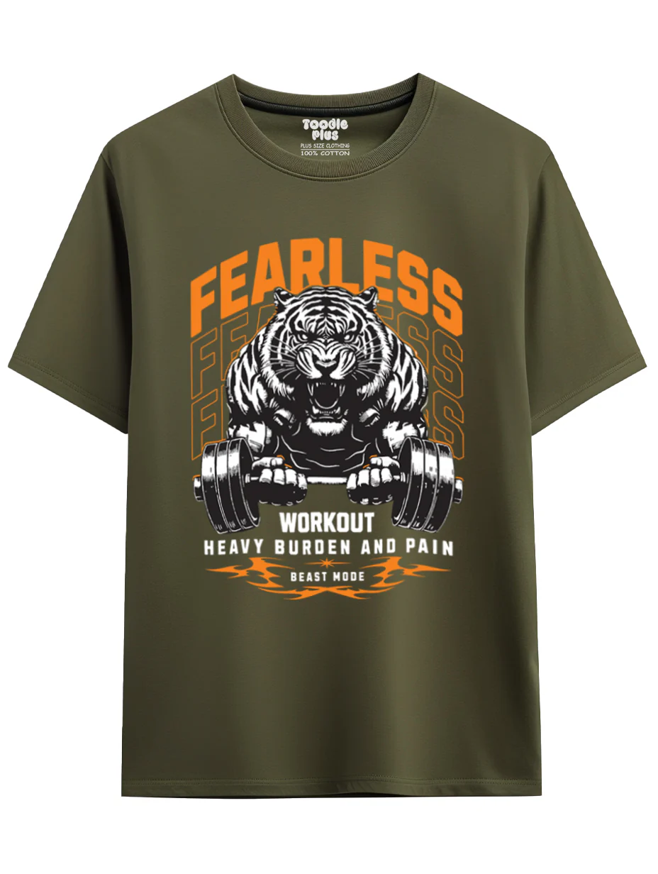 Workout Tiger Plus Size T-Shirt - Image 4